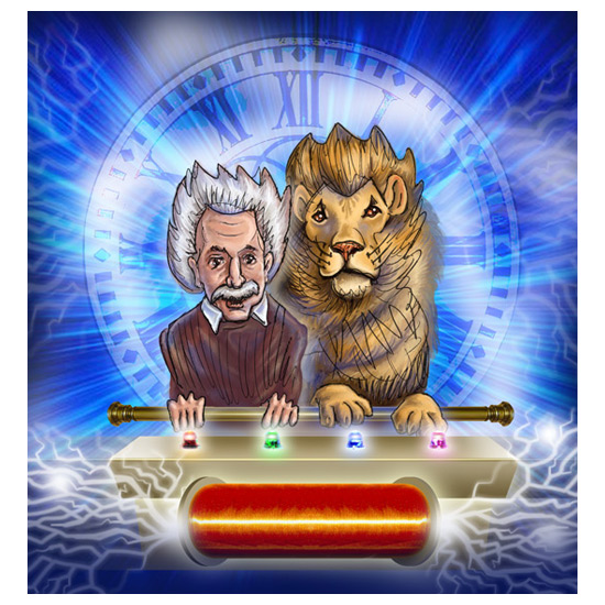 Einstein und Löwe